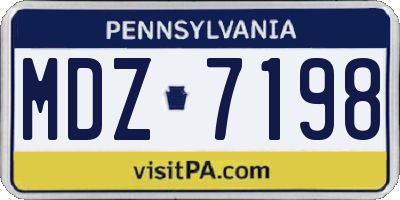 PA license plate MDZ7198