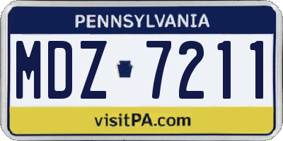 PA license plate MDZ7211