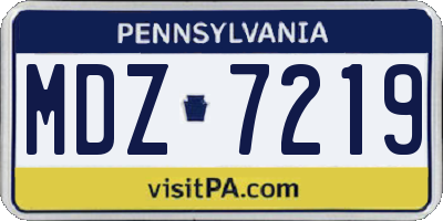 PA license plate MDZ7219