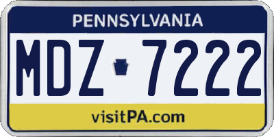 PA license plate MDZ7222