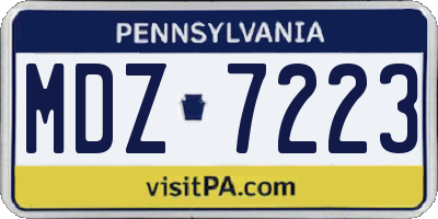 PA license plate MDZ7223