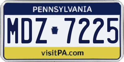PA license plate MDZ7225