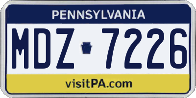 PA license plate MDZ7226