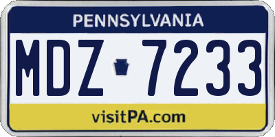 PA license plate MDZ7233