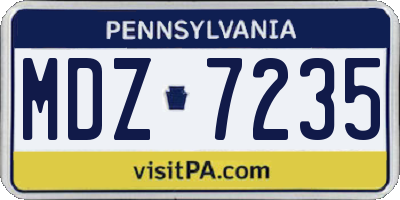 PA license plate MDZ7235