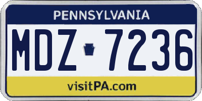 PA license plate MDZ7236