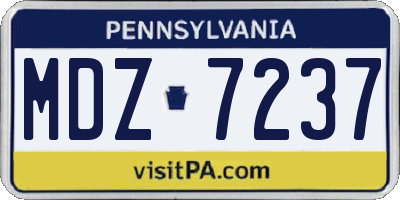 PA license plate MDZ7237