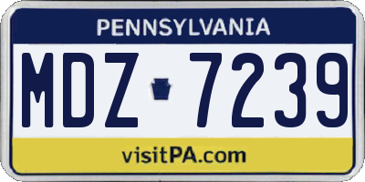 PA license plate MDZ7239