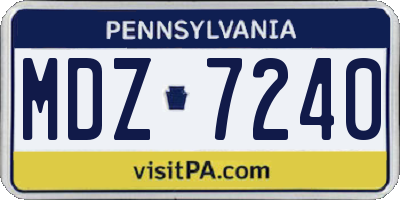 PA license plate MDZ7240