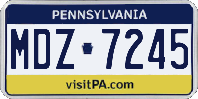 PA license plate MDZ7245