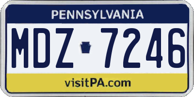 PA license plate MDZ7246