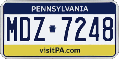 PA license plate MDZ7248