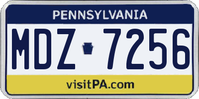 PA license plate MDZ7256
