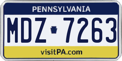 PA license plate MDZ7263