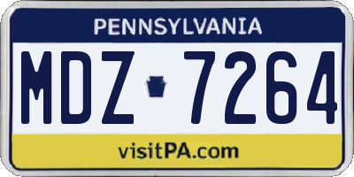 PA license plate MDZ7264