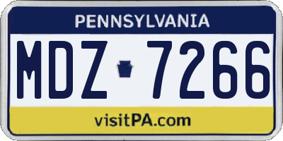 PA license plate MDZ7266