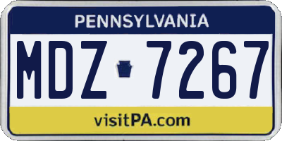 PA license plate MDZ7267