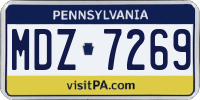 PA license plate MDZ7269