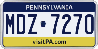 PA license plate MDZ7270