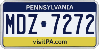PA license plate MDZ7272