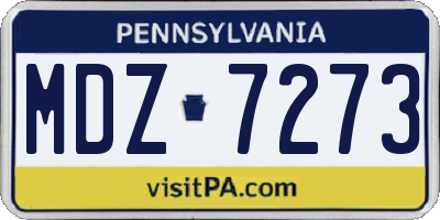 PA license plate MDZ7273