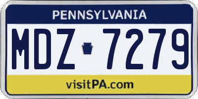 PA license plate MDZ7279