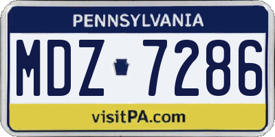 PA license plate MDZ7286