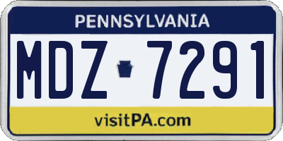 PA license plate MDZ7291