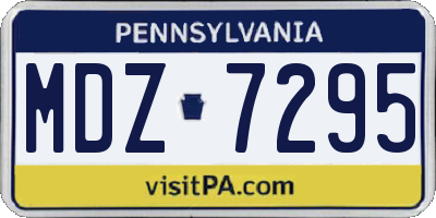 PA license plate MDZ7295