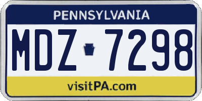 PA license plate MDZ7298
