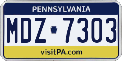 PA license plate MDZ7303