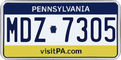PA license plate MDZ7305
