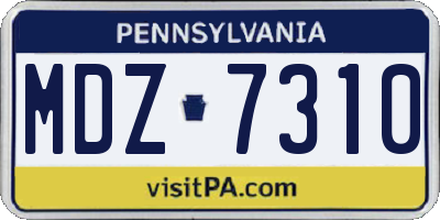 PA license plate MDZ7310