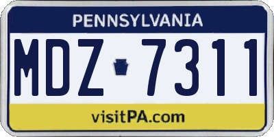 PA license plate MDZ7311