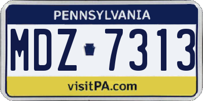 PA license plate MDZ7313