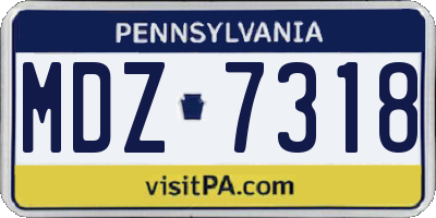 PA license plate MDZ7318