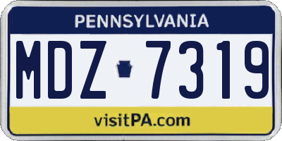PA license plate MDZ7319