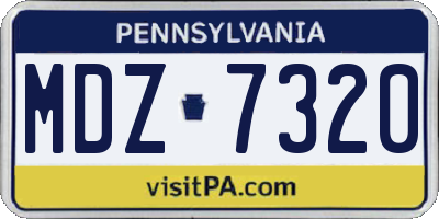 PA license plate MDZ7320