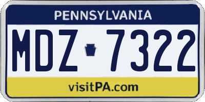 PA license plate MDZ7322