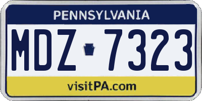 PA license plate MDZ7323