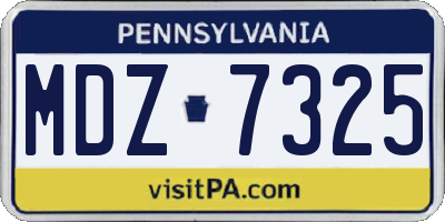 PA license plate MDZ7325