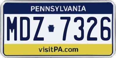 PA license plate MDZ7326