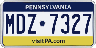 PA license plate MDZ7327