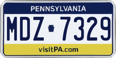 PA license plate MDZ7329