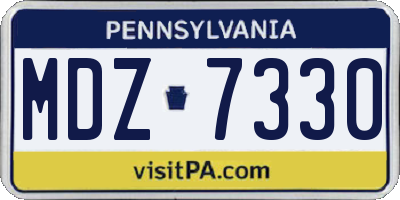 PA license plate MDZ7330