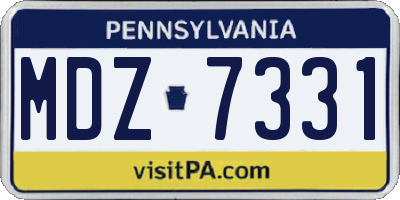 PA license plate MDZ7331