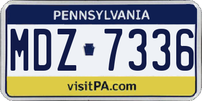 PA license plate MDZ7336
