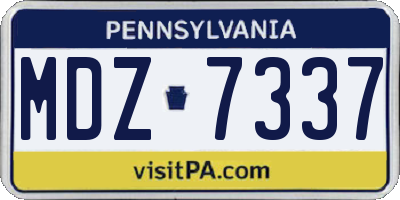 PA license plate MDZ7337
