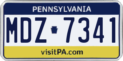 PA license plate MDZ7341