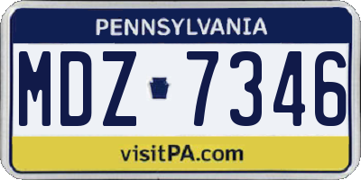 PA license plate MDZ7346